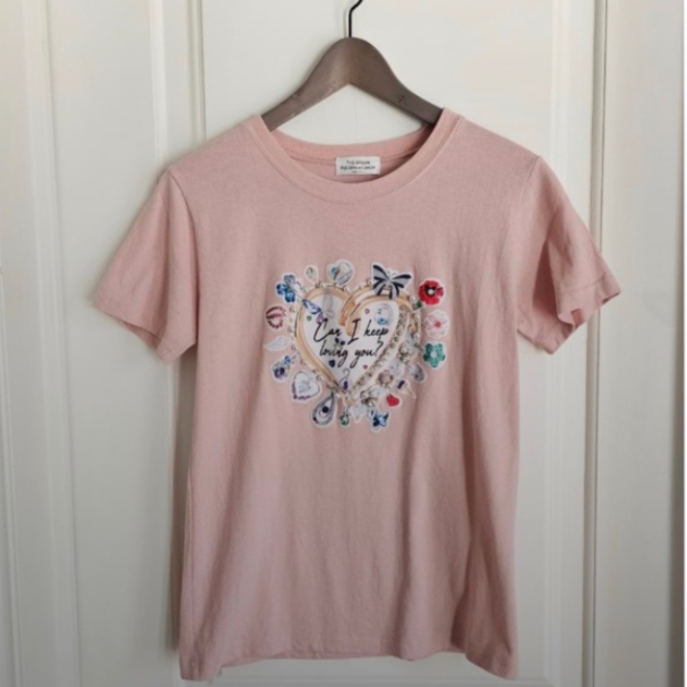 THE SPOON PUDDING CANDY  Pink Bejewelled T Shirt Made In Korea Size Small US